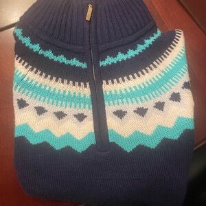 Vineyard Vines Navy and Teal Knit Sweater